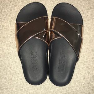 Victoria Secret Pink Criss Cross Slides